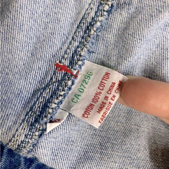 Vintage Jonny Q Blue Denim Cut Off Overall Shorts Short Alls Jean Shorts 31 - Picture 3 of 16